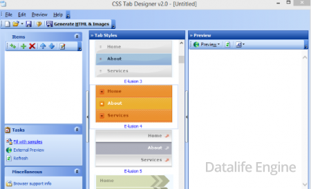 CSS TAB DESIGNER - ПРОГРАММА ДЛЯ СОЗДАНИЯ МЕНЮ САЙТА