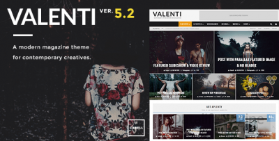 Valenti v5.5.2 - передовая,  WordPress Premium HD журнальная тема