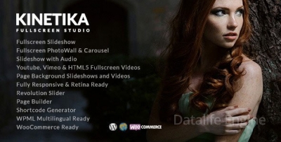 Kinetika v2.9.5 — полноэкранный фото / портфолио WordPress шаблон