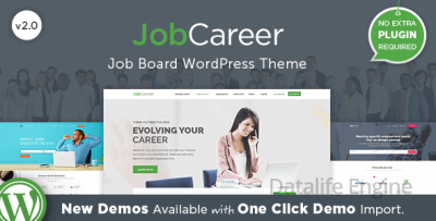 JobCareer v2.0 — каталог / работа / доска обьявлений WordPress шаблон