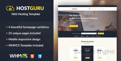 HostGuru v1.0 - HTML шаблон хостинга
