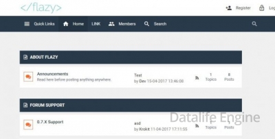 Flazy v0.7.1 Rus - форумный движок