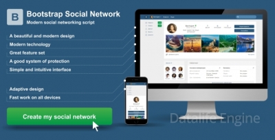 Bootstrap Social Network v1.0 Rus - скрипт социальной сети