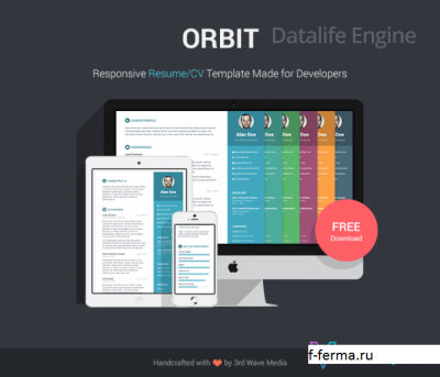 Orbit - бесплатный шаблон резюме на Bootstrap