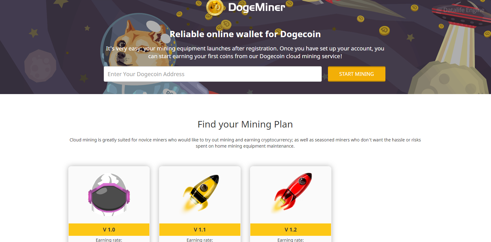 Script DogeMiner Invest like rich